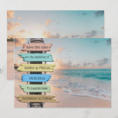 Carte de sauvegarde de mariage sur la plage tropic (Devant / Derrière)