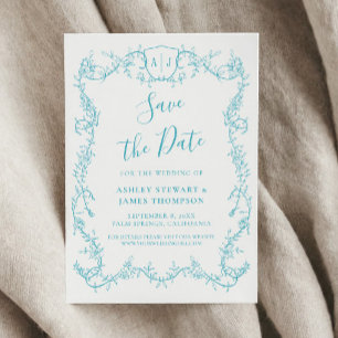 Carte de sauvegarde de mariage turquoise Rose ramp
