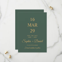 Carte de sauvegarde de mariage vert sauge minimali
