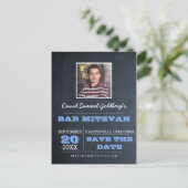 Carte de sauvegarde de photo de Bar Mitzvah Bleu T (Debout devant)