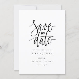 Carte de sauvegarde minimaliste noir et blanc en é