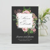 Carte de sauvegarde romantique de roses vintage (Debout devant)