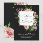 Carte de sauvegarde romantique de roses vintage (Devant / Derrière)