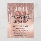 Carte de sauvegarde Rose Gold pour fête d'annivers (Devant)