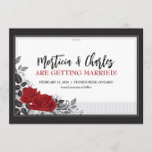 Carte de Save The Date aux Roses Rouges Romantique (Devant)