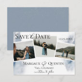 Carte de Save the Date avec lavis aquarelle hiver  (Devant / Derrière)