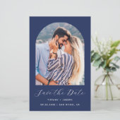 Carte de Save the Date Code QR Photo Arche Bleu Ma (Debout devant)