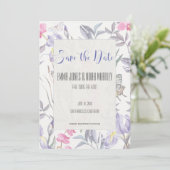 Carte de Save the Date de mariage aquarelle Iris V (Debout devant)