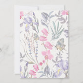 Carte de Save the Date de mariage aquarelle Iris V (Dos)