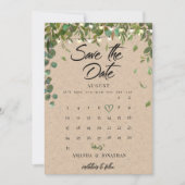 Carte de Save The Date de mariage botanique rustiq (Devant)