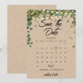 Carte de Save The Date de mariage botanique rustiq (Devant / Derrière)