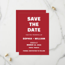 Carte de Save the Date de mariage en typographie r