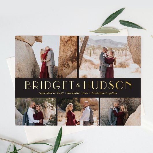 Carte de Save The Date de mariage Luxe Collage FOI