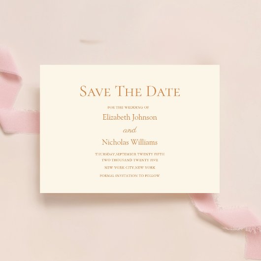 carte de save the date de mariage modèle en terre