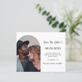 Carte de Save the Date de mariage moderne avec arc (Debout devant)
