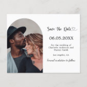 Carte de Save the Date de mariage moderne avec arc (Devant)