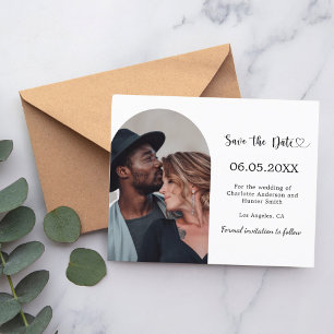 Carte de Save the Date de mariage moderne avec arc