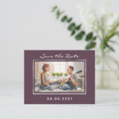Carte de Save the Date de mariage Photo cassis vio (Debout devant)
