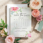 Carte de Save the Date Florale Rose Poussiéreuse B