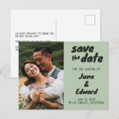 Carte de SAVE the DATE Invitation de Mariage avec  (Devant / Derrière)