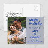 Carte de SAVE the DATE Invitation de Mariage avec (Devant / Derrière)