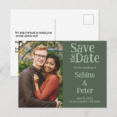 Carte de SAVE the DATE Invitation de Mariage avec  (Devant / Derrière)