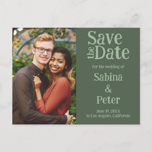Carte de SAVE the DATE Invitation de Mariage avec  (Devant)