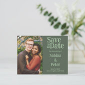 Carte de SAVE the DATE Invitation de Mariage avec  (Debout devant)