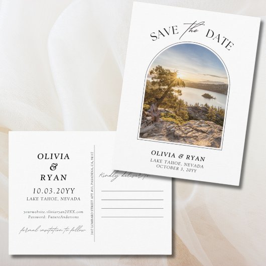 Carte de Save the Date pour les mariages au lac Ta