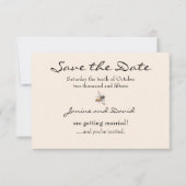 Carte de Save the Date pour mariage Tiny Bee (Devant)