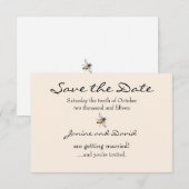 Carte de Save the Date pour mariage Tiny Bee (Devant / Derrière)
