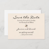 Carte de Save the Date pour un mariage avec un pet (Devant / Derrière)