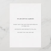 Carte de Save the Date Typographie Moderne Or Arch (Verso)