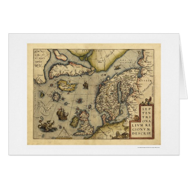 Carte de Scandanavia par Ortelius 1570 (Devant horizontal)
