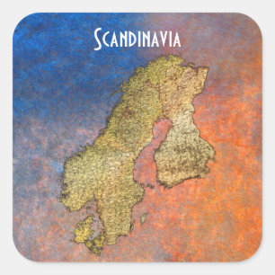 Carte de SCANDINAVIA sur Stickers BG en pierre col