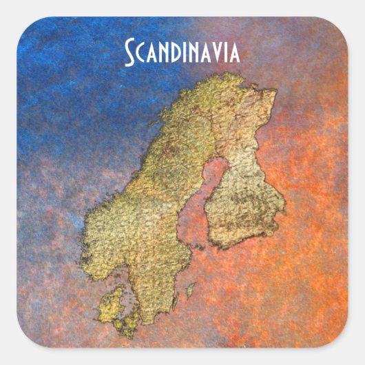 Carte de SCANDINAVIA sur Stickers BG en pierre col (Devant)