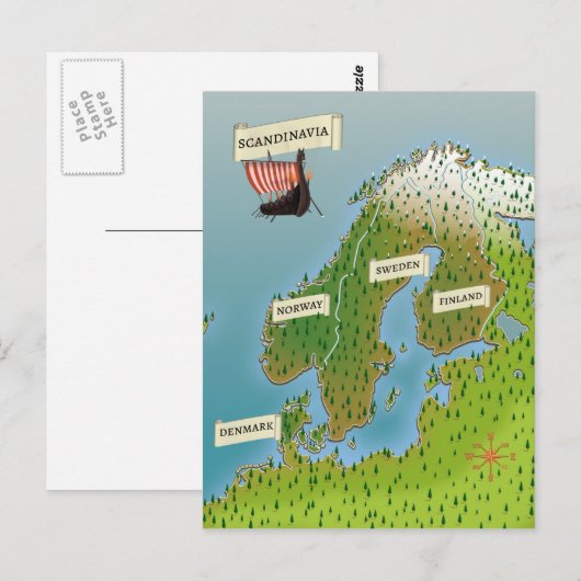 Carte De Scandinavie (Devant / Derrière)