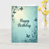 Carte de scène botanique d'anniversaire (Fleur jaune)