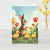 Carte de scène d'amis de printemps (Fleur jaune)