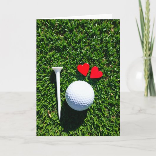 Carte de scène d'amour sur un vert de golf (Devant)