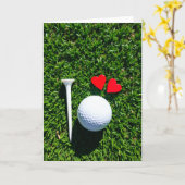 Carte de scène d'amour sur un vert de golf (Fleur jaune)