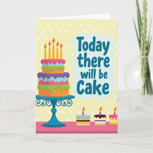 Carte de scène d'anniversaire de gâteau (Devant)