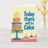 Carte de scène d'anniversaire de gâteau (Fleur jaune)