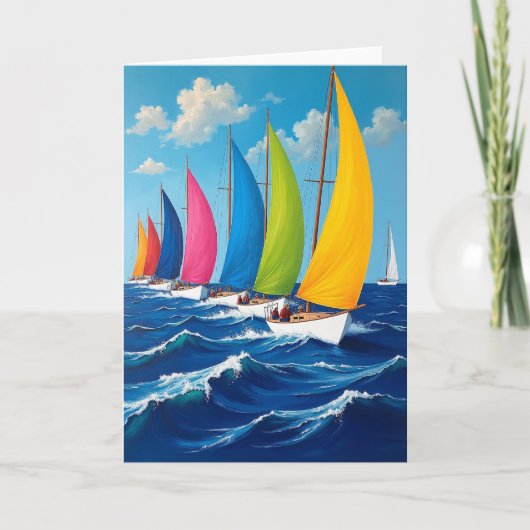 Carte de scène d'anniversaire de voile (Devant)
