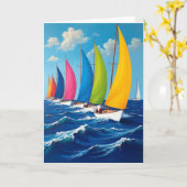 Carte de scène d'anniversaire de voile (Fleur jaune)