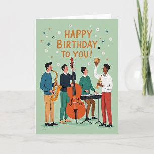 Carte de scène d'anniversaire musicale