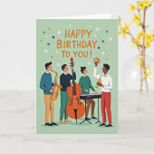 Carte de scène d'anniversaire musicale (Fleur jaune)