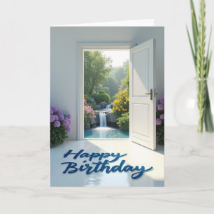 Carte de scène d'anniversaire paradisiaque