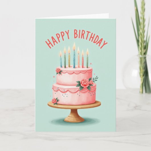Carte de scène d'anniversaire pastel (Devant)