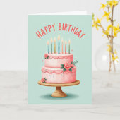 Carte de scène d'anniversaire pastel (Fleur jaune)